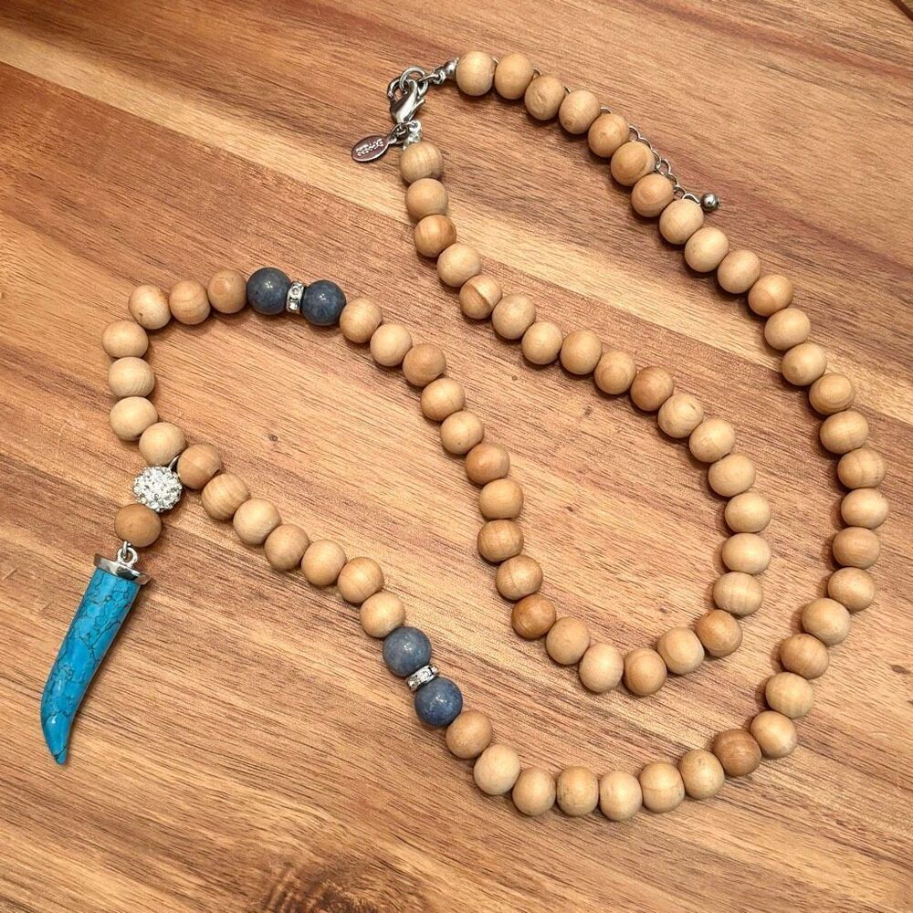 Express | Turquoise Horn Necklace | 34” Adjustable